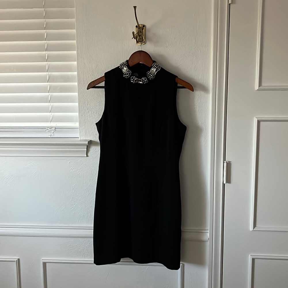 Black cocktail dress with colar